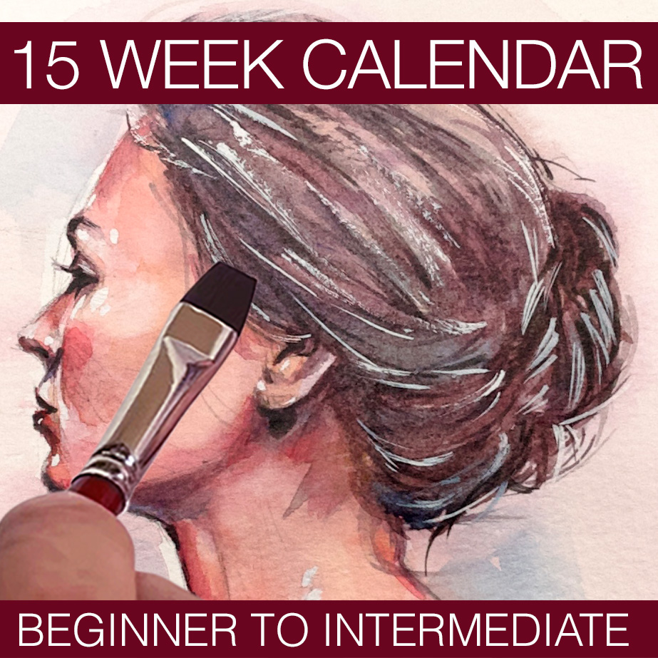 15-week watercolor calendar
